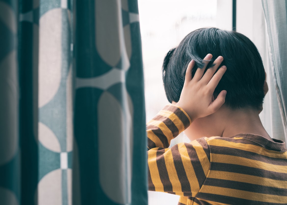 young boy with anxiety.