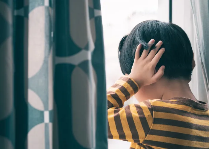 young boy with anxiety.